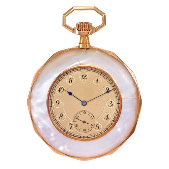 Swiss 14 carat gold and mother-of-pearl watch Circa 1930