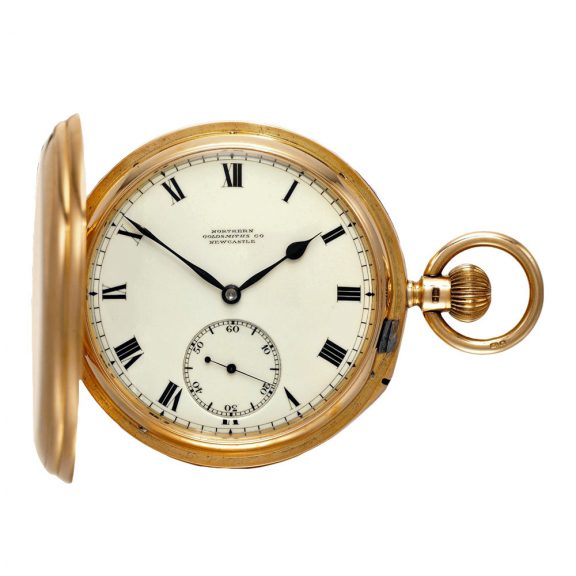 English gold full hunter watch with one-minute tourbillon Circa 1918 English gold full hunter watch with one-minute tourbillon Circa 1918
