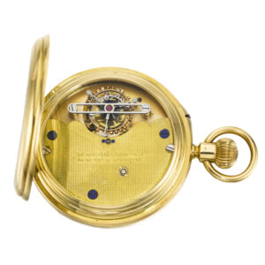 English gold full hunter watch with one-minute tourbillon Circa 1918