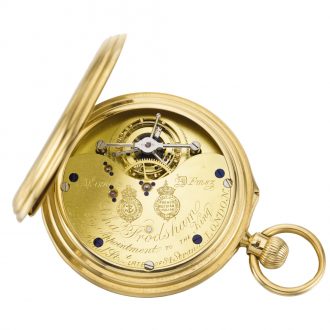 Rare English gold six minute tourbillon lever watch Circa 1904