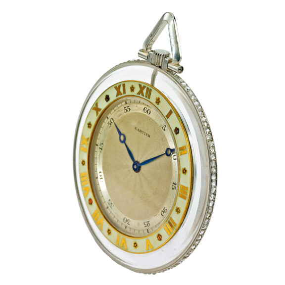 Swiss/French rock crystal open faced keyless watch Circa 1925