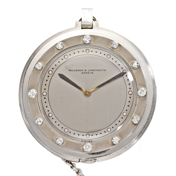 Swiss platinum and diamond-set pocket watch Circa 1935 