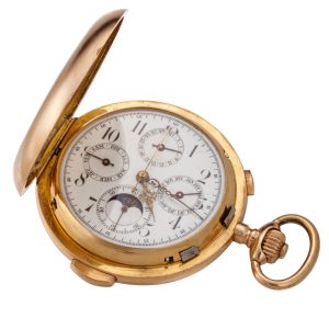 A Swiss gold complicated lever pocket watch Circa1900
