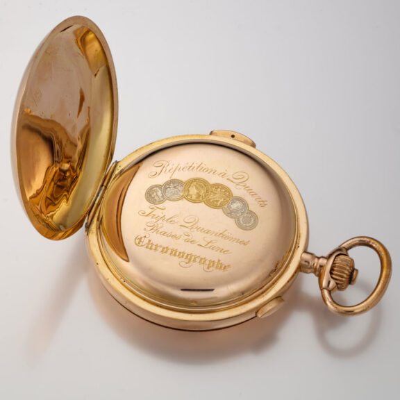 A Swiss gold complicated lever pocket watch Circa1900 A Swiss gold complicated lever pocket watch Circa1900