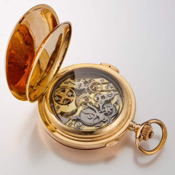 A Swiss gold complicated lever pocket watch Circa1900 A Swiss gold complicated lever pocket watch Circa1900