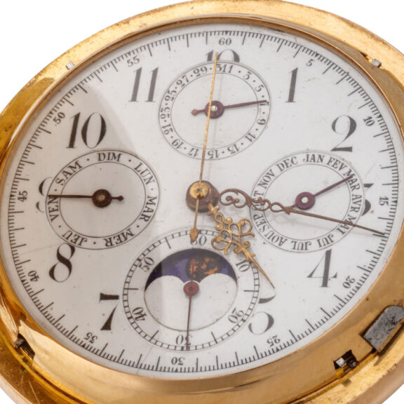 A Swiss gold complicated lever pocket watch Circa1900 A Swiss gold complicated lever pocket watch Circa1900