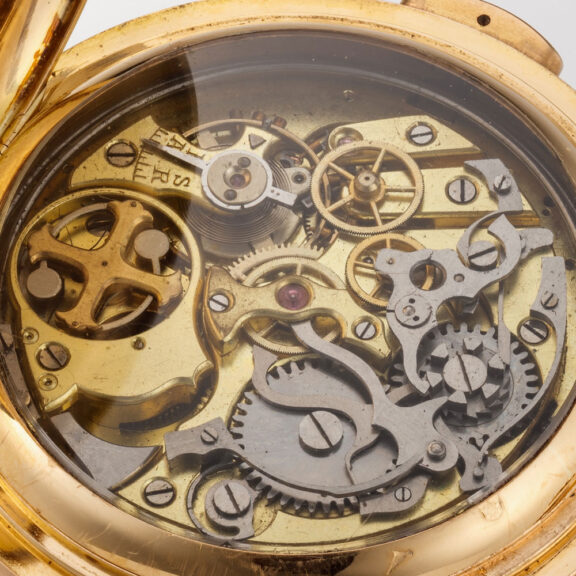 A Swiss gold complicated lever pocket watch Circa1900 A Swiss gold complicated lever pocket watch Circa1900