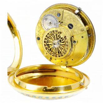 English gold, enamel, verge pocket watch Circa 1790