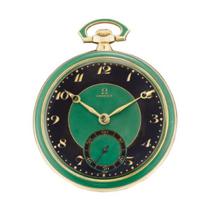 Extremely rare Swiss gold enamel Art Deco pocket watch Circa 1920