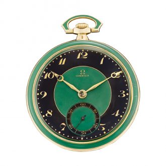 Extremely rare Swiss gold enamel Art Deco pocket watch Circa 1920