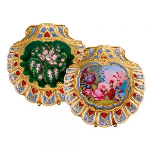 Swiss gold, enamel and diamond-set form watch Circa 1850