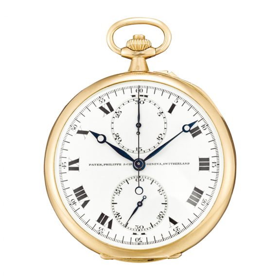 Swiss chronograph watch with tinted enamel dial Circa 1912