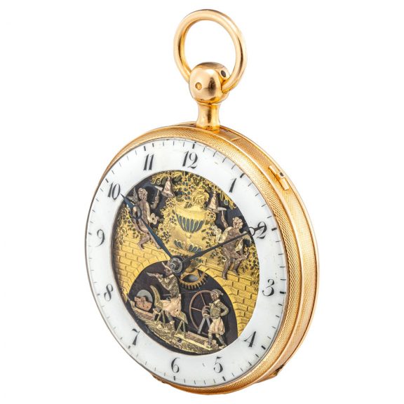 Swiss quarter repeating automaton pocket watch Circa 1800 Swiss quarter repeating automaton pocket watch Circa 1800