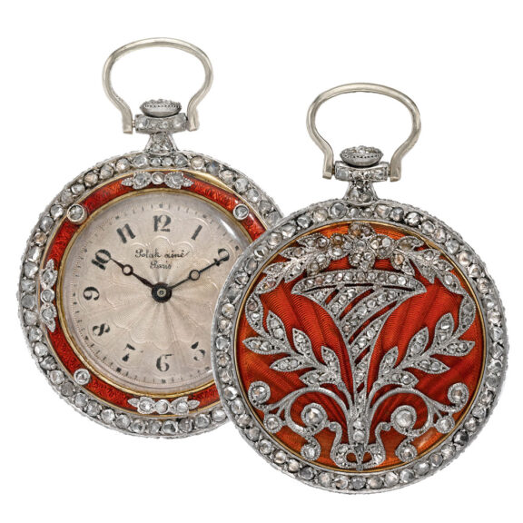 Swiss lady's gold, enamel, diamond-set watch circa 1900