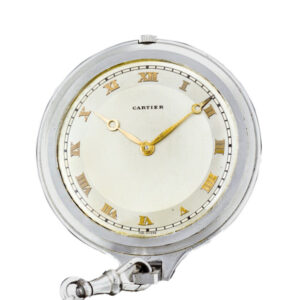 Swiss, French platinum Art Deco watch with chain Circa 1925