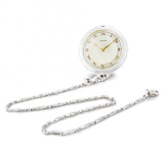 Swiss, French platinum Art Deco watch with chain Circa 1925