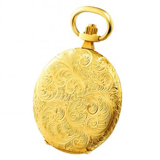Swiss 18 carat gold slim full hunter pocket watch Circa 1970