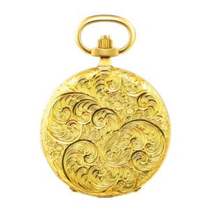 Swiss 18 carat gold slim full hunter pocket watch Circa 1970