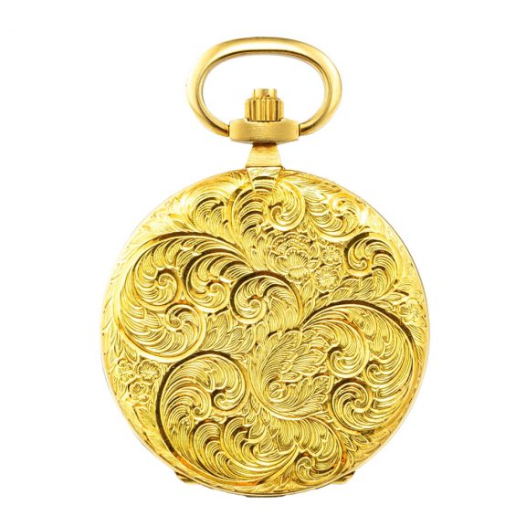 Swiss 18 carat gold slim full hunter pocket watch Circa 1970