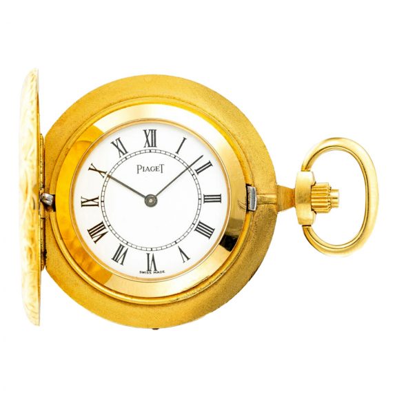 Swiss 18 carat gold slim full hunter pocket watch Circa 1970 Swiss 18 carat gold slim full hunter pocket watch Circa 1970