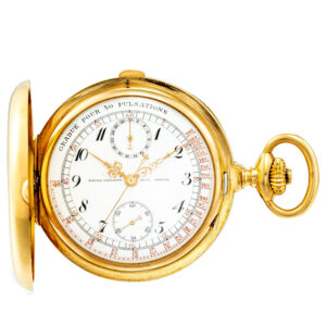 Unique Swiss 18K gold doctor's chronograph watch Circa 1912