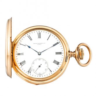 Swiss pink gold hunting cased keyless pocket watch Circa 1893