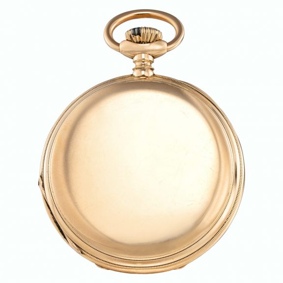 Swiss pink gold hunting cased keyless pocket watch Circa 1893 Swiss pink gold hunting cased keyless pocket watch Circa 1893