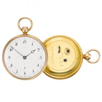 French 18k gold quarter repeating cylinder watch Circa 1815