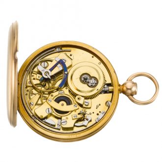 French 18k gold quarter repeating cylinder watch Circa 1815