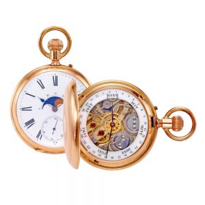 Rare Swiss 14k pink gold double dialled watch Circa 1870