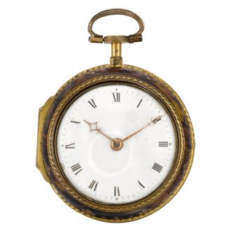 Swiss verge pocket watch in a tortoiseshell case Circa 1790