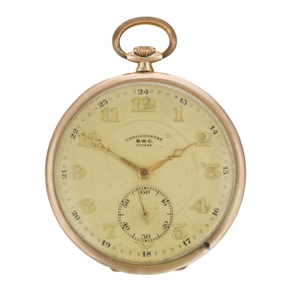 Swiss 18k gold lever watch with enamel portrait Circa 1915 Swiss 18k gold lever watch with enamel portrait Circa 1915