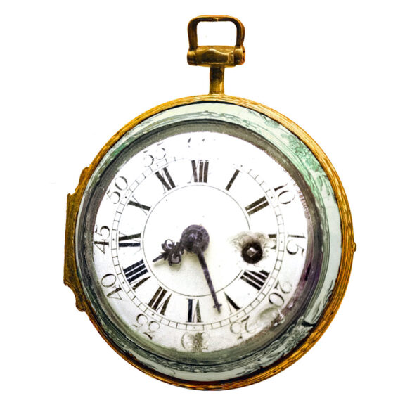 Rare French rose gold and enamel verge pocket watch Circa 1750