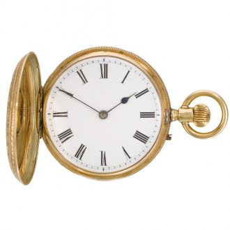 Swiss 18k gold cylinder watch with enamel portrait Circa 1910