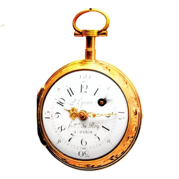 French gold, enamel and diamond verge pocket watch Circa 1766 French gold, enamel and diamond verge pocket watch Circa 1766