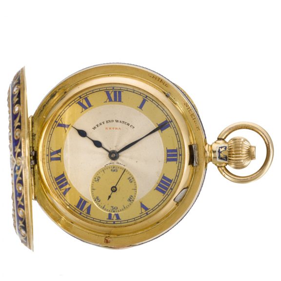 Swiss half-hunting cased minute repeating pocket watch Circa 1910 Swiss half-hunting cased minute repeating pocket watch Circa 1910