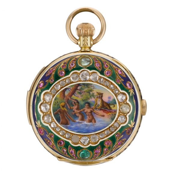 Swiss minute repeating calendar watch with chronograph Circa 1910 Swiss minute repeating calendar watch with chronograph Circa 1910