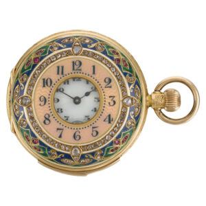 Swiss minute repeating half hunter with automaton Circa 1910