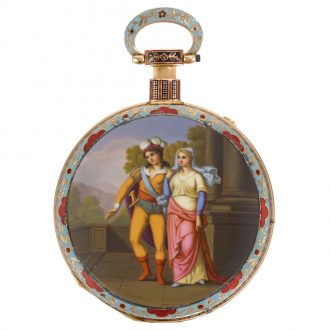 Swiss quarter repeating hour striking musical watch Circa 1820