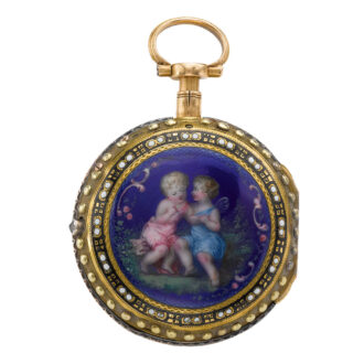 French gilt and enamel quarter repeating watch Circa 1760
