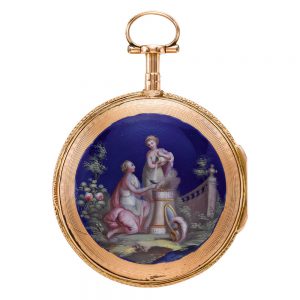 French gold and enamel open faced verge watch Circa 1785