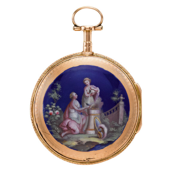 French gold and enamel open faced verge watch Circa 1785