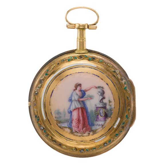 French 18k yellow gold and enamel verge watch Circa 1780