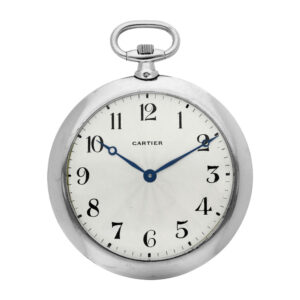 French platinum keyless watch with associated chain Circa 1935