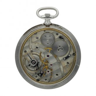 French platinum keyless watch with associated chain Circa 1935