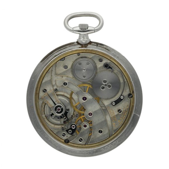 French platinum keyless watch with associated chain Circa 1935 French platinum keyless watch with associated chain Circa 1935