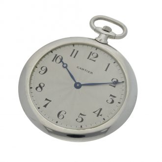 French platinum keyless watch with associated chain Circa 1935