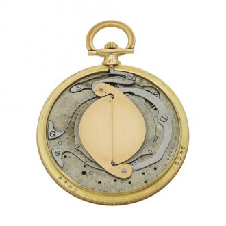 French gold pocket watch with concealed guillotine dial Circa 1930