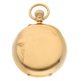 English pink gold hunting cased lever pocket watch circa 1916