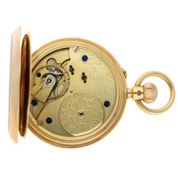 English pink gold hunting cased lever pocket watch circa 1916 English pink gold hunting cased lever pocket watch circa 1916
